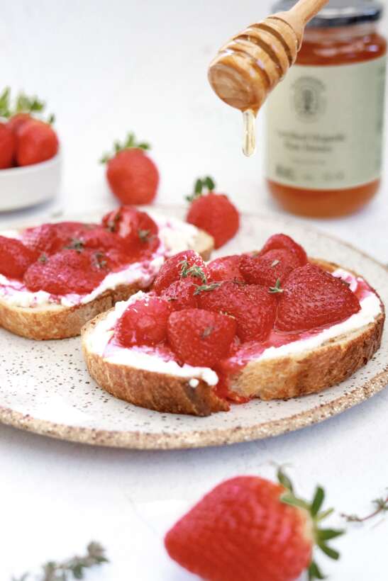 Toasted Strawberries on Sourdough